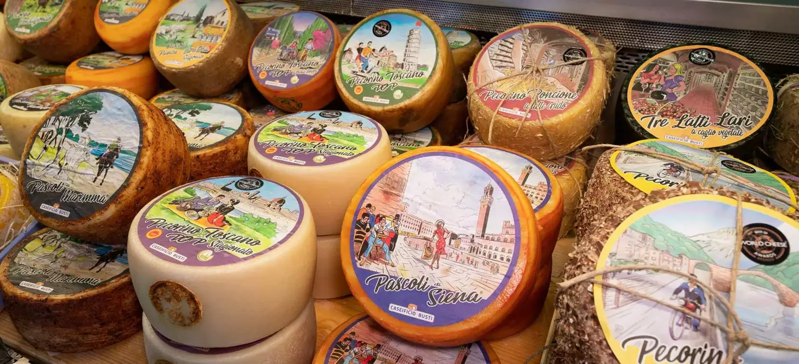 Forme di pecorino toscano del Caseificio Busti