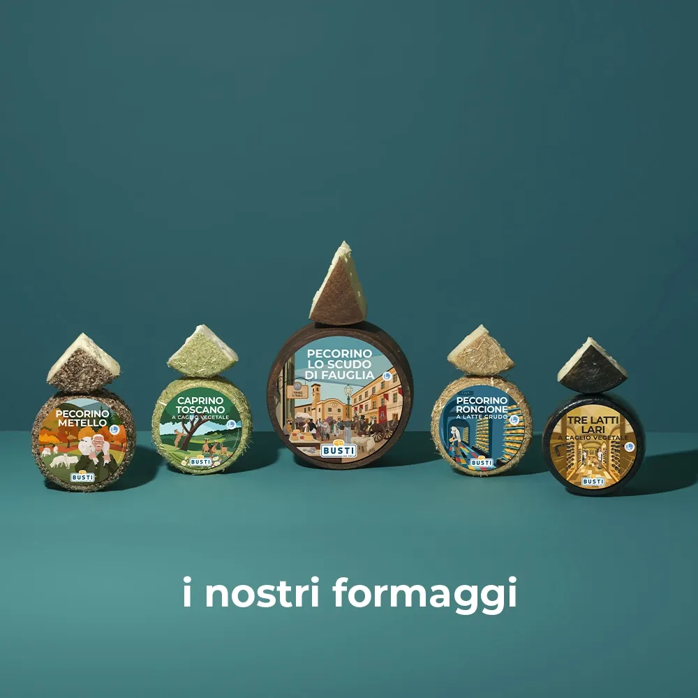 La gamma dei formaggi Busti