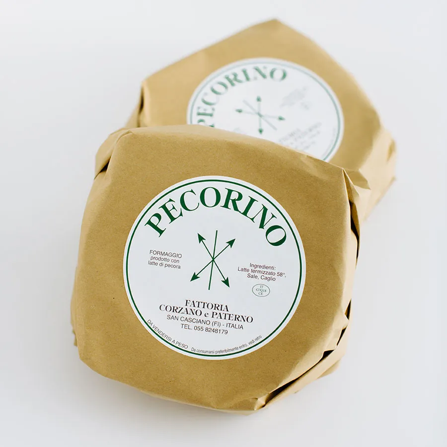 Pecorino della Fattoria Corzano e Paterno nella sua confezione