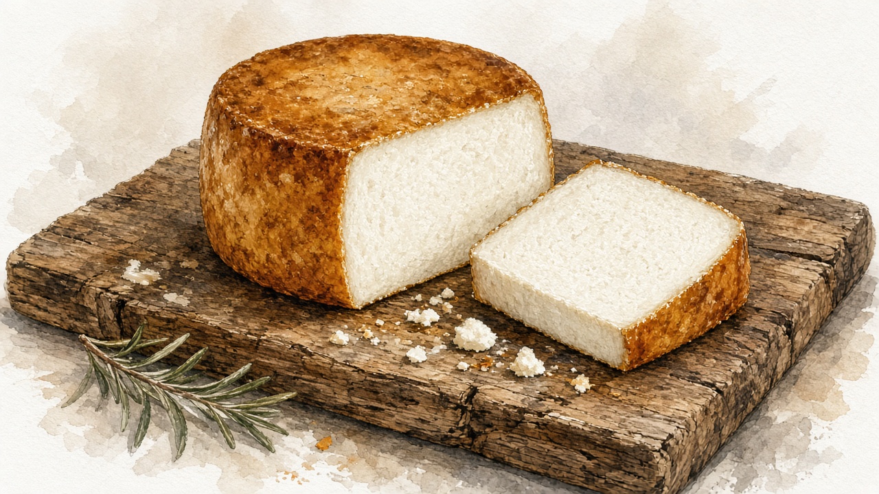 Illustrazione di ricotte mustie affumicate